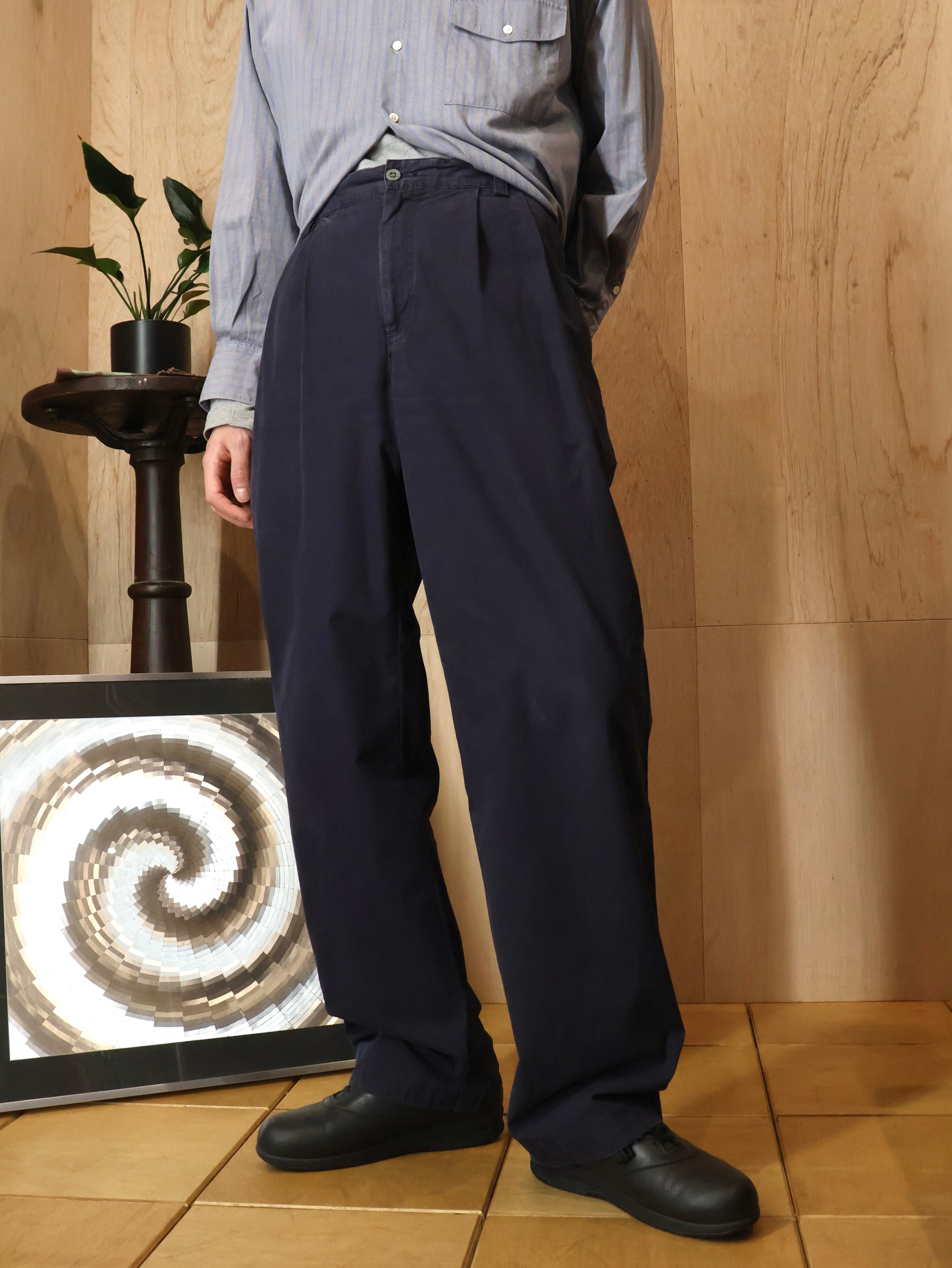 DKNY 90s〜00s コットン×リネン バナナパンツ 90s DKNY ポプリンワイドパンツ W32程 コットンスラックス【0159