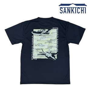 自衛隊グッズ 海上自衛隊 岩国航空基地 US-2  米海兵隊 F-35  ドライ Tシャツ BK  「さんきち 燦吉 SANKICHI」