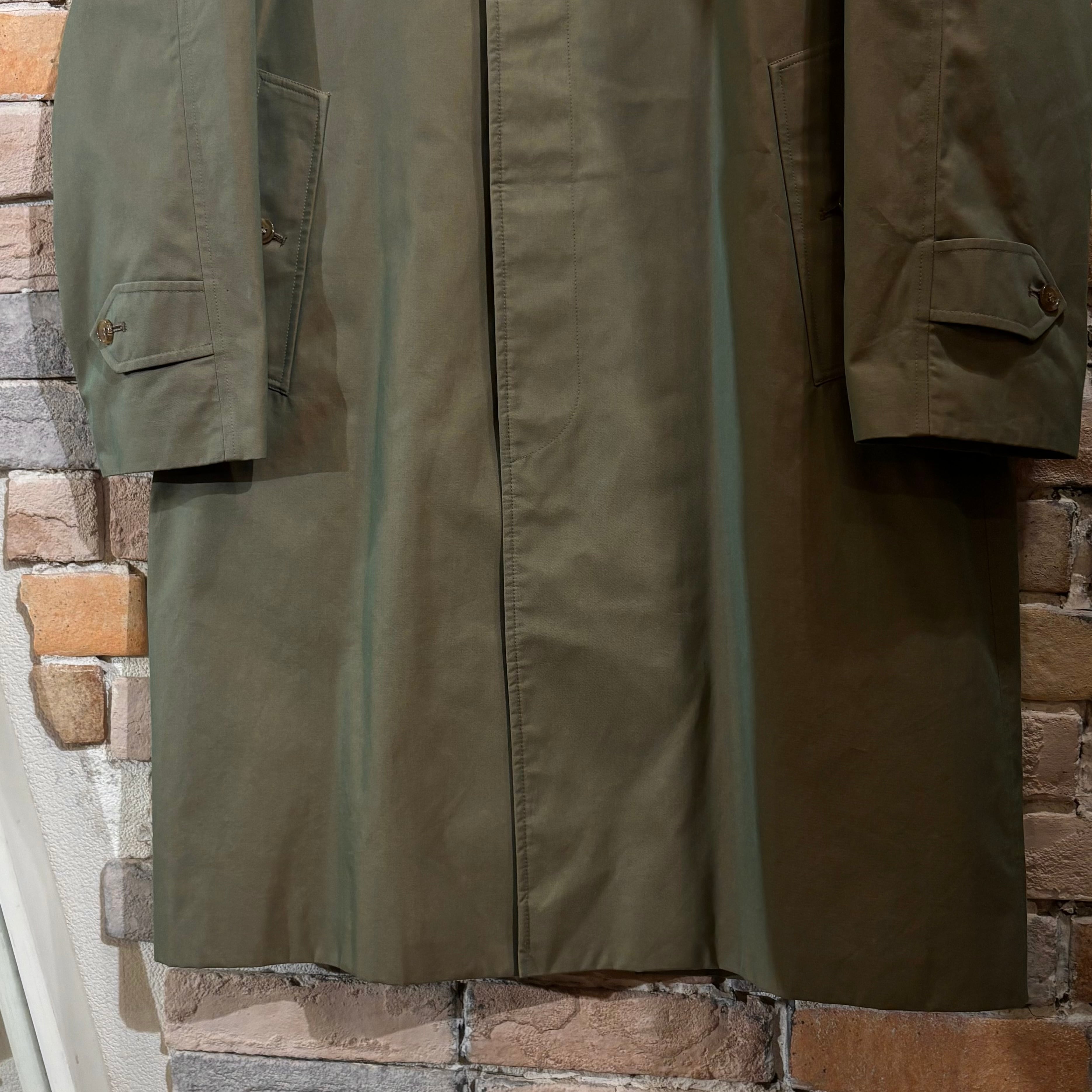 Burberry サイズ46(UK36)程度 緑玉虫色 コットン100% ステンカラー