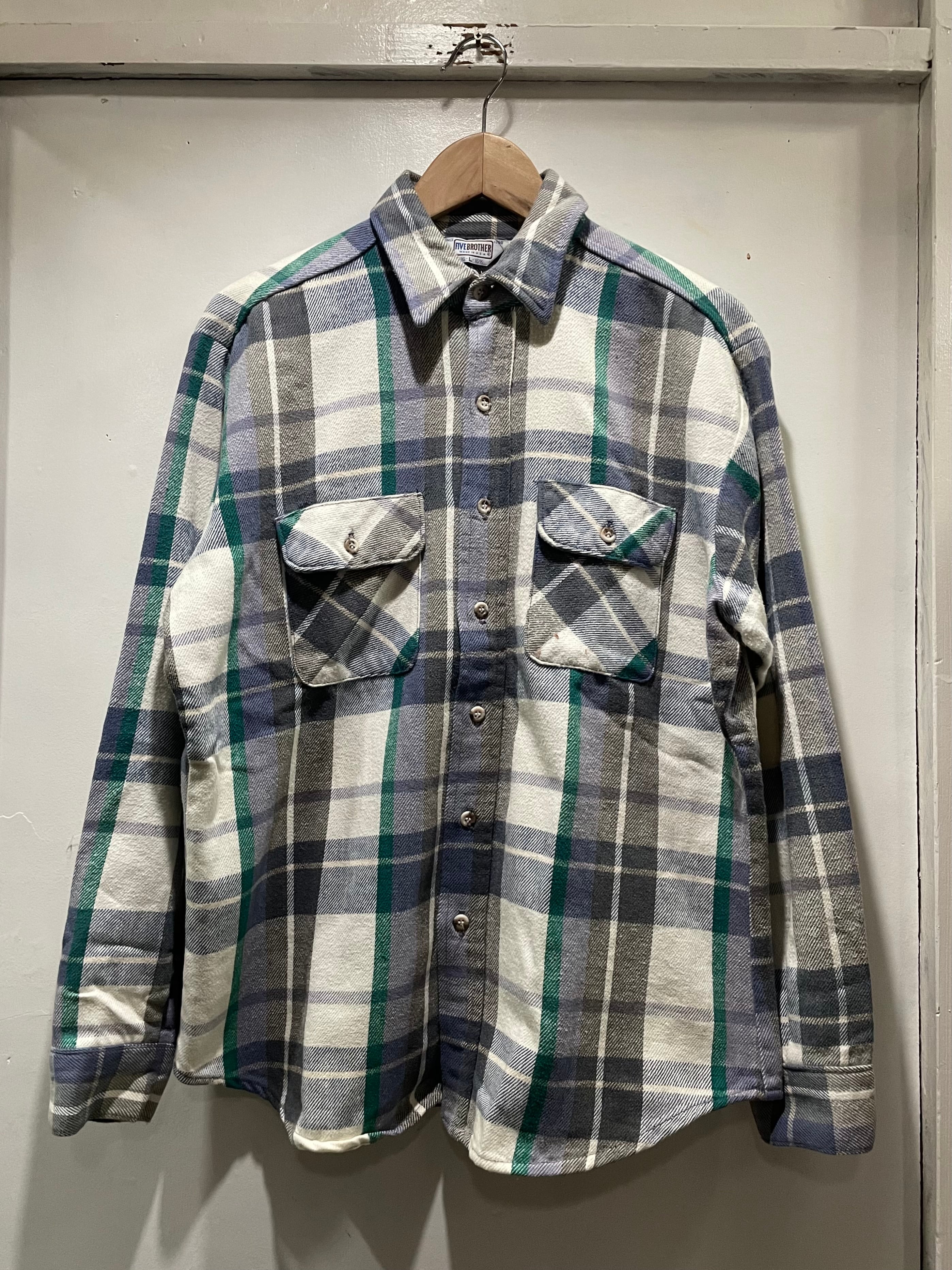 80's " FIVE BROTHER " FLANNEL SHIRT(beady clothing)