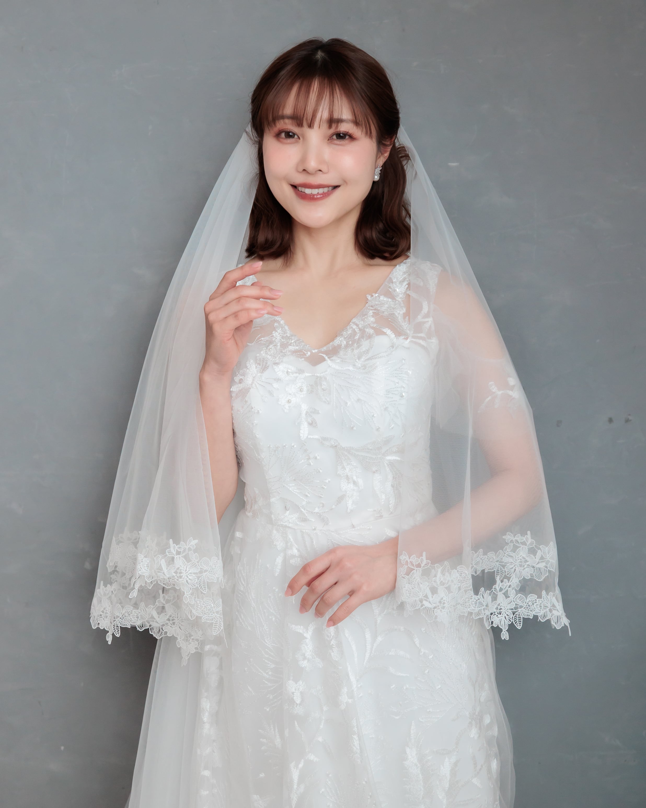 【THE TREAT DRESSING】ロングベール　フラワーレース フラワーレースロングベール【VL2511-06】 | ブライダルアクセサリー