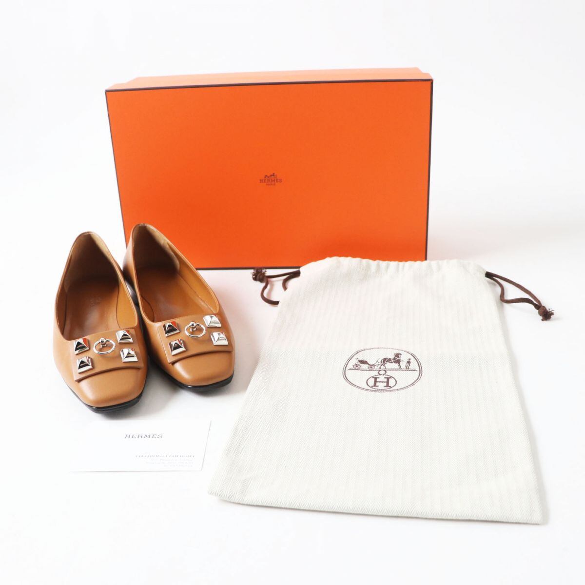 HERMES エルメス 靴 コリエドシアンバレエシューズ ダンスーズ