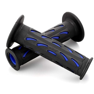 【特価処分】デイトナ(Daytona) PROGRIP(プログリップ) バイク用 グリップ ハンドル径φ22.2用 120mm 耐振ゲル エンド貫通 724タイプ ブルー 98065
