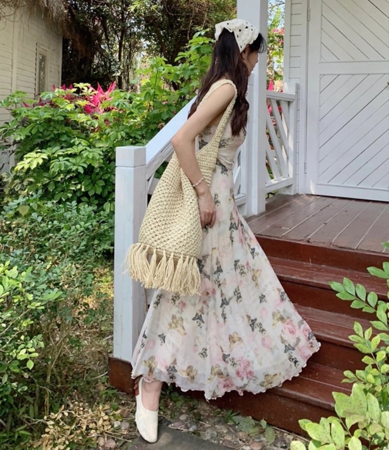 ワンピース ノースリーブワンピース 花柄ワンピース キャミワンピ