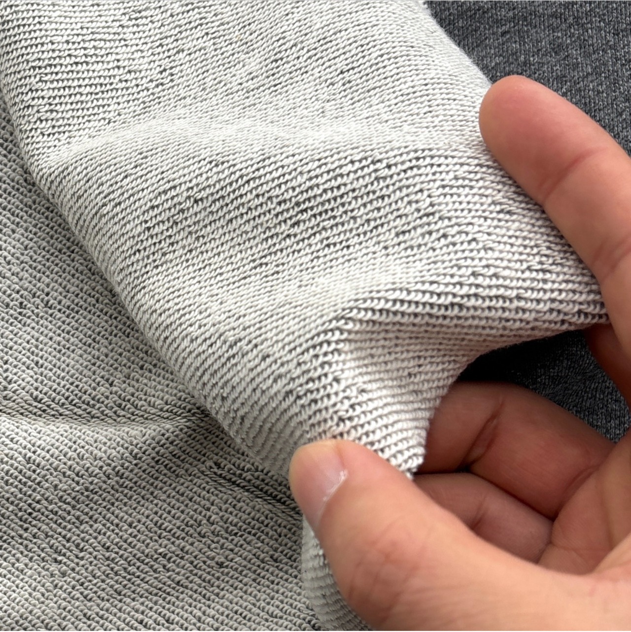 ★TC532◆2m◆綿100%裏毛ニット生地◆チャコール系