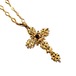 1970s Vintage AVON gold tone red cabochon cross necklace