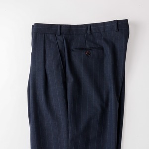【極美品】70s special vintage wool slacks pants W37 navy stripe made in USA mint condition ／70年代 ヴィンテージ ウール スラックス パンツ 実寸W37 ネイビー ストライプ  テーラード仕立て アメリカ製