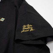 Collage logo T shirts -Black Body- yellow×green
