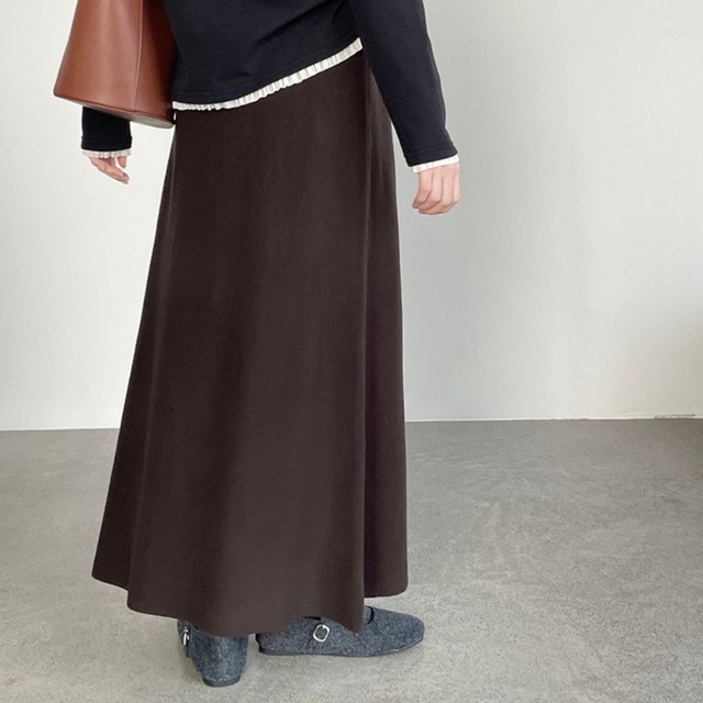 a-line knit skirt　J00339