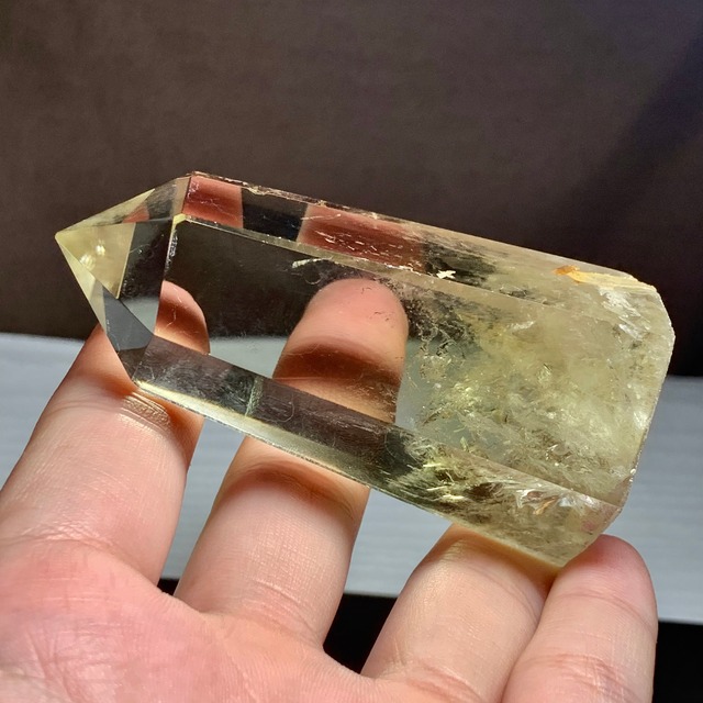 3.超透明☆天使の梯子☆エンジェルラダー・オリーブシトリン ポイント