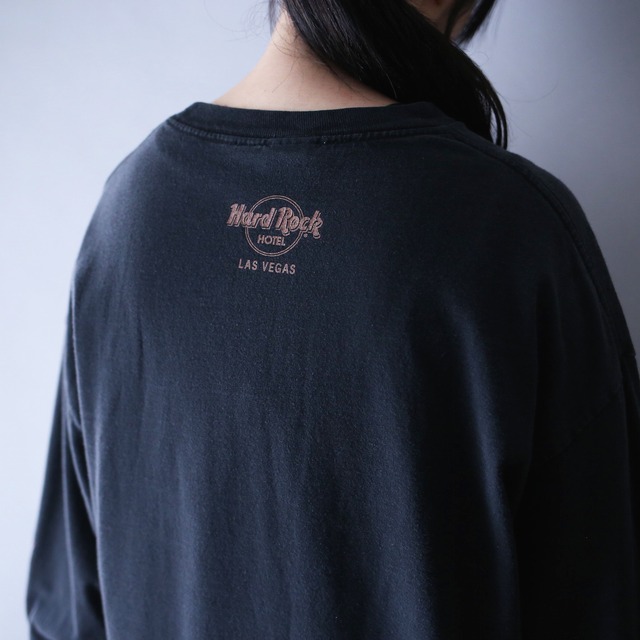 "HARD ROCK HOTEL" 360 all printed loose silhouette l/s tee