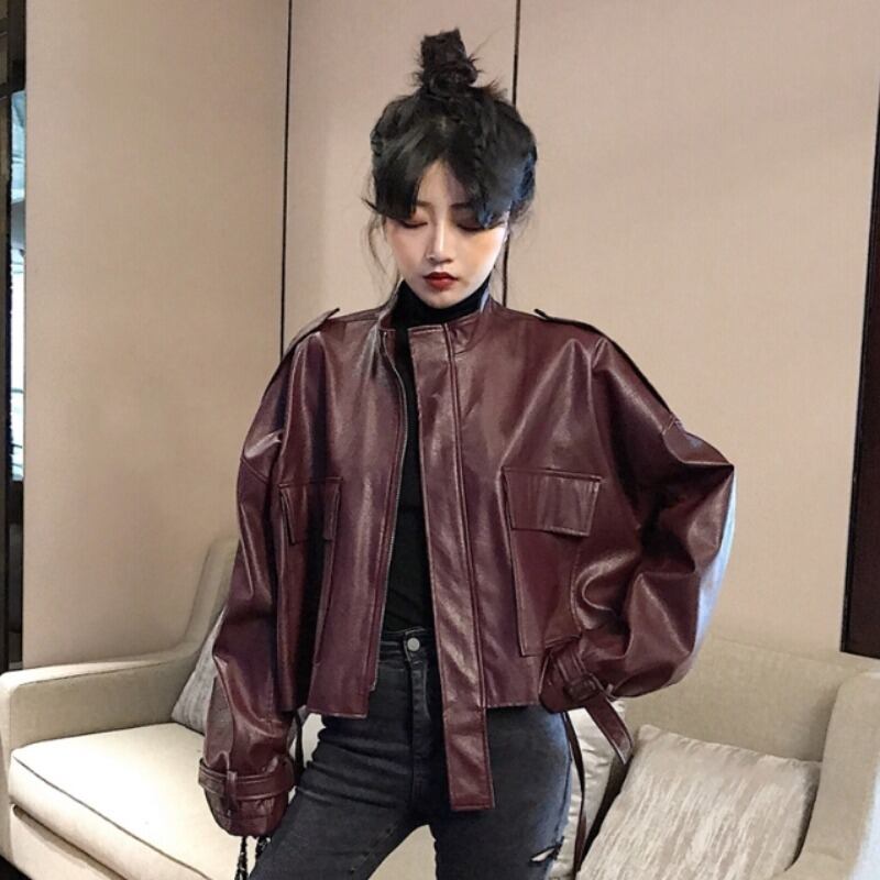 レザージャケット スプリングオータムスタイルルーズショート ストリート 春物 秋物 YY-ファッション81107187323