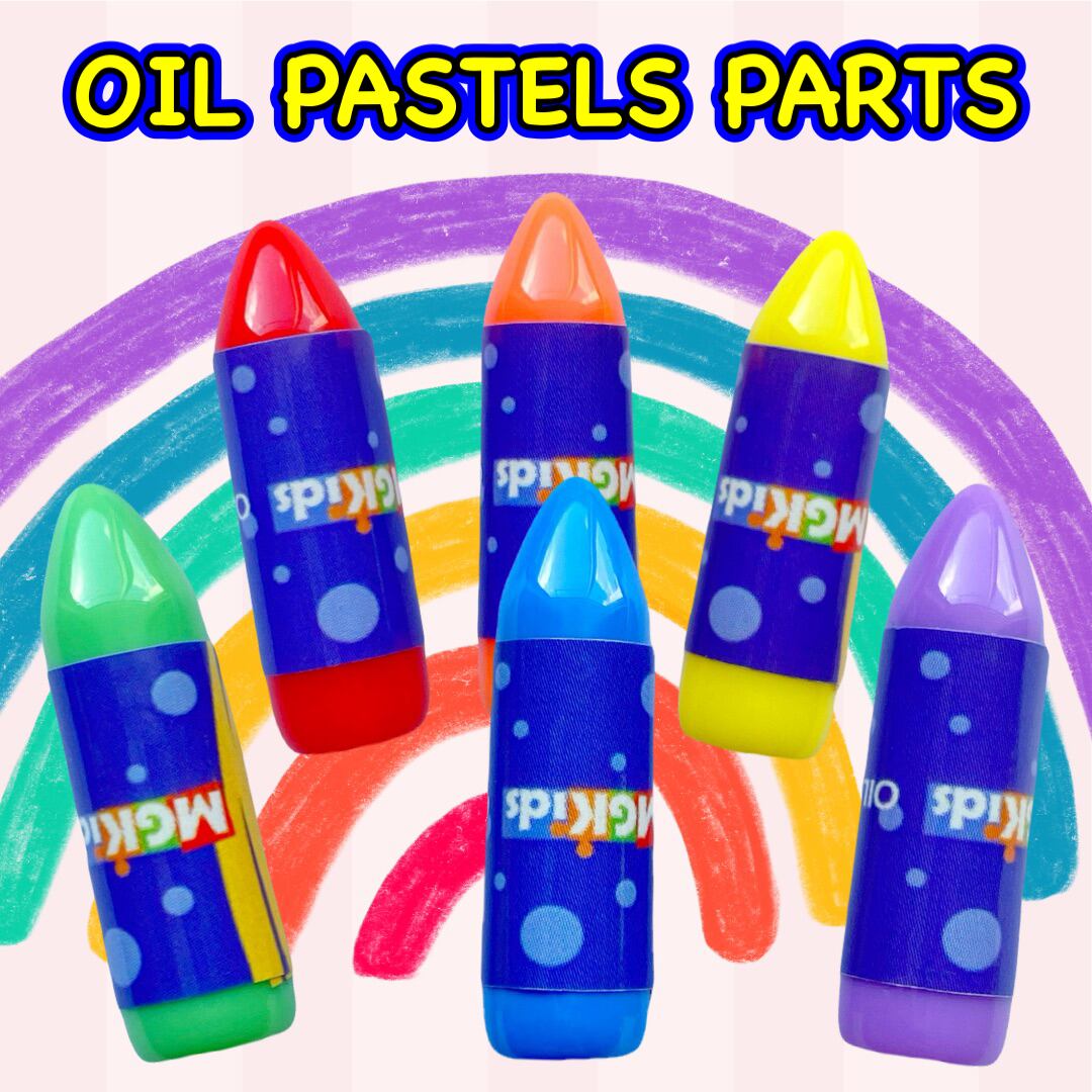 カラフル オイルパステル風 パーツ 5個