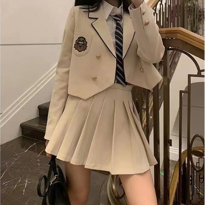 韓国　服　レディース　ツイード　ミニワンピース　丸襟コート　ミニスカート