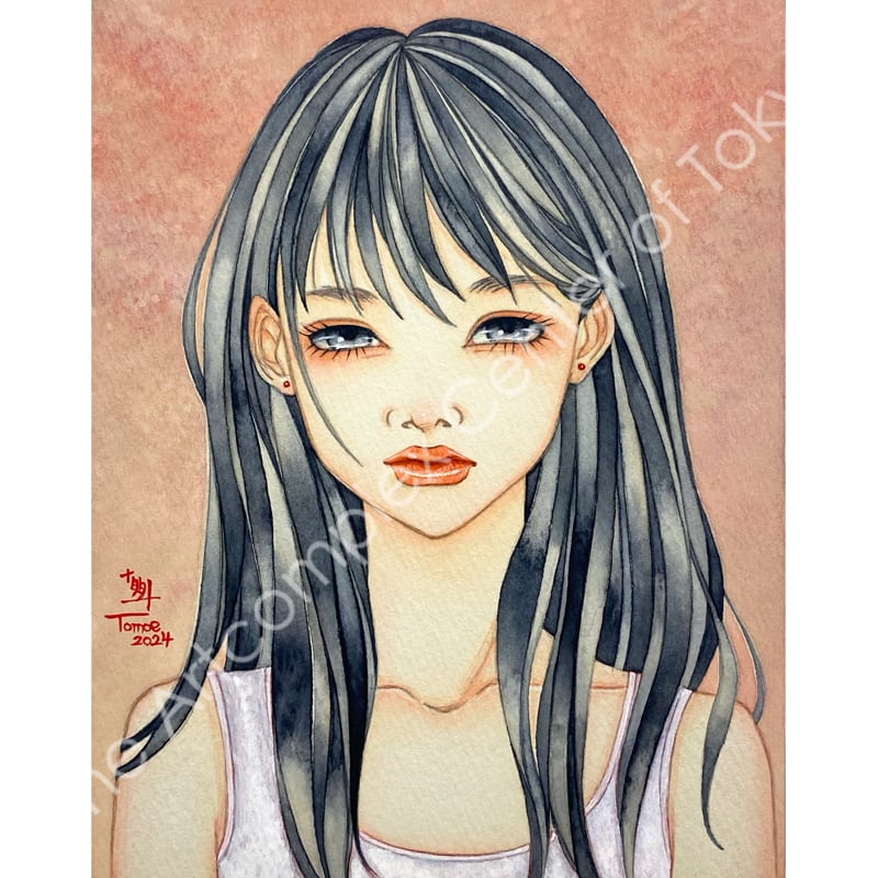 朋絵「茜色の夕日」