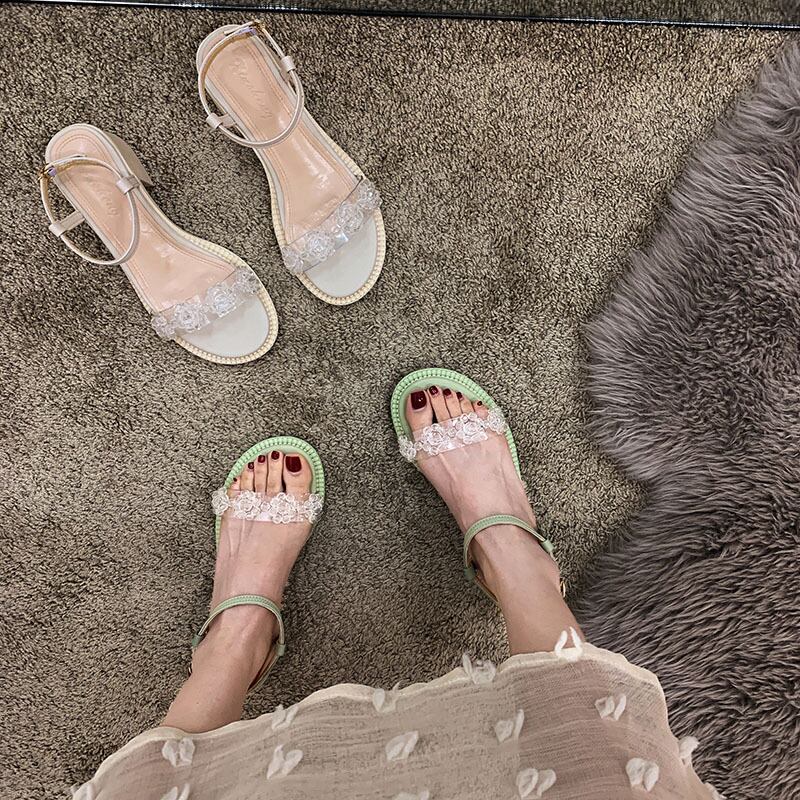 サンダルサマースタイルクリスタル 靴 シューズ 夏物 ビーチ フラワーデザイン フェイクシューズ27325771414
