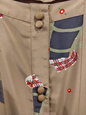 60❜s鞄とスカーフ柄レトロワンピース/アンティークバッグ日本製国産古着服MADEINJAPAN