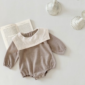 【BABY】秋新作　ナチュラルブラウンロンパース