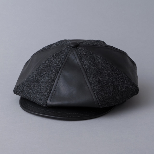 [SOLARIS&CO.]British Tweed × Horsehide Casquette "OLDBOY"