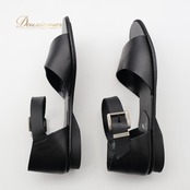 agnes b. アニエスベー サンダル 36サイズ ブラック系 靴 くつ シューズ レディース 無地 シンプル カジュアル ぺたんこ フラット フラットシューズ かわいい オールブラック