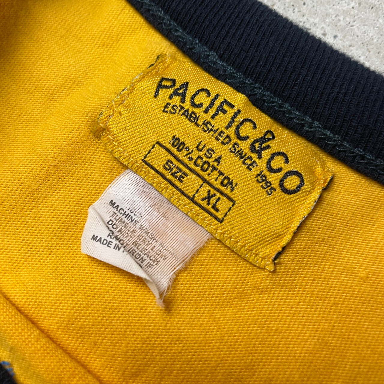 PACIFIC&CO HARBOR SPRINGS 2連ロゴ リンガーTシャツ メンズXL 古着 