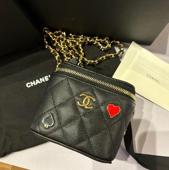 CHANEL シャネル トランプ ミニ バニティ 限定 ブラック キャビア 