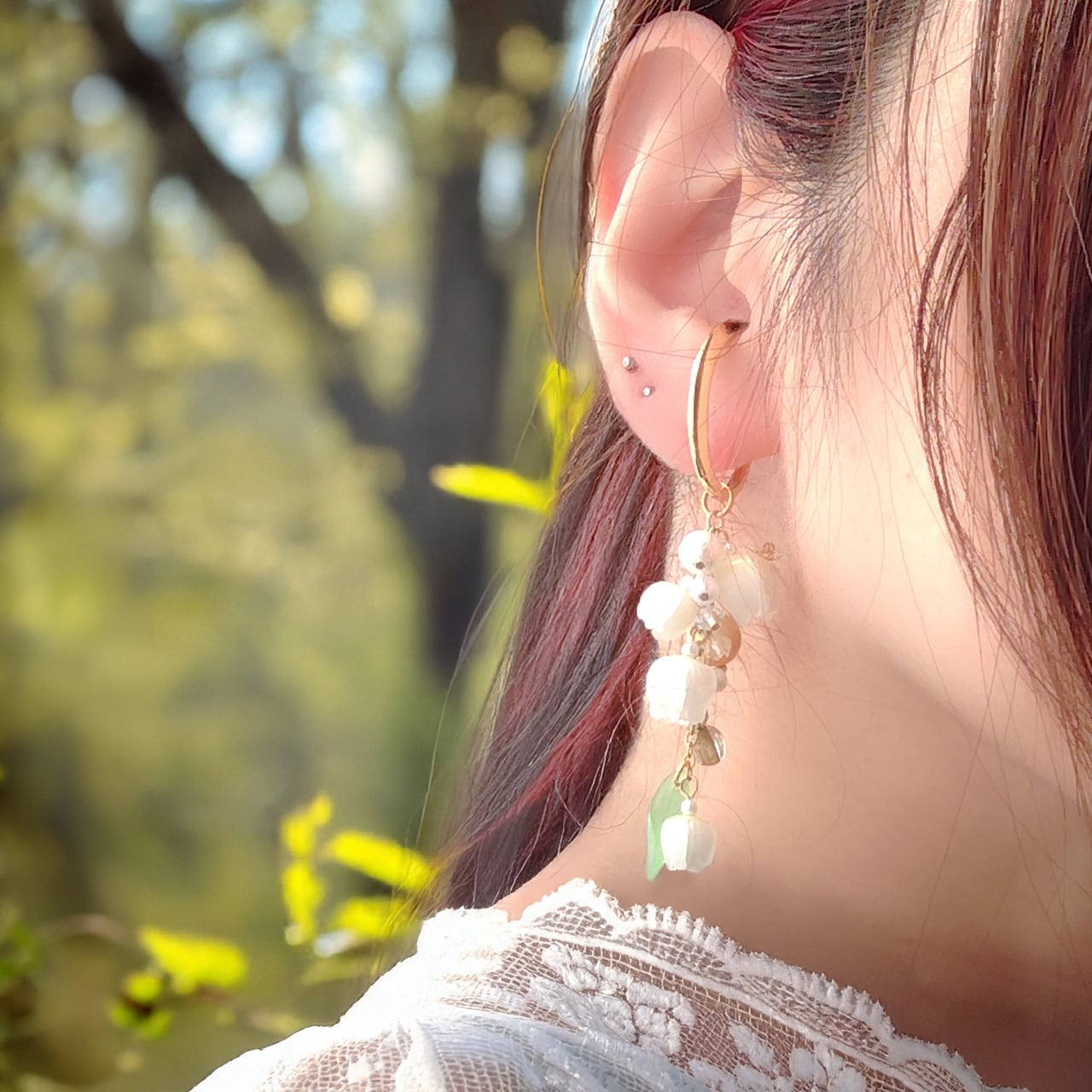 春を告げる、すずらんのイヤーカフ(単体)