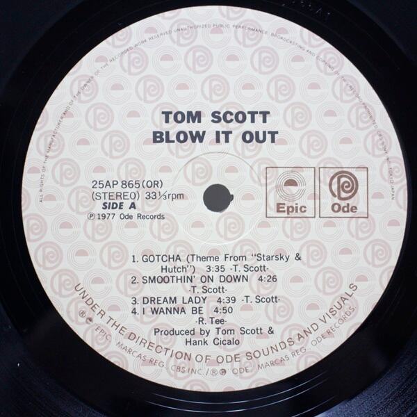 Tom Scott / Blow It Out [25AP 865] - 画像3