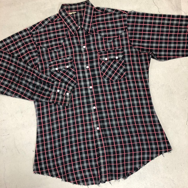⊕1970’S WESTERN CHECK SHIRT RED×BLACK