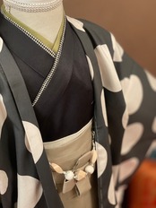 【受注製作】大人気ドット柄羽織袴3点セット・110男の子の祝い着  羽織 袴 ３点セット