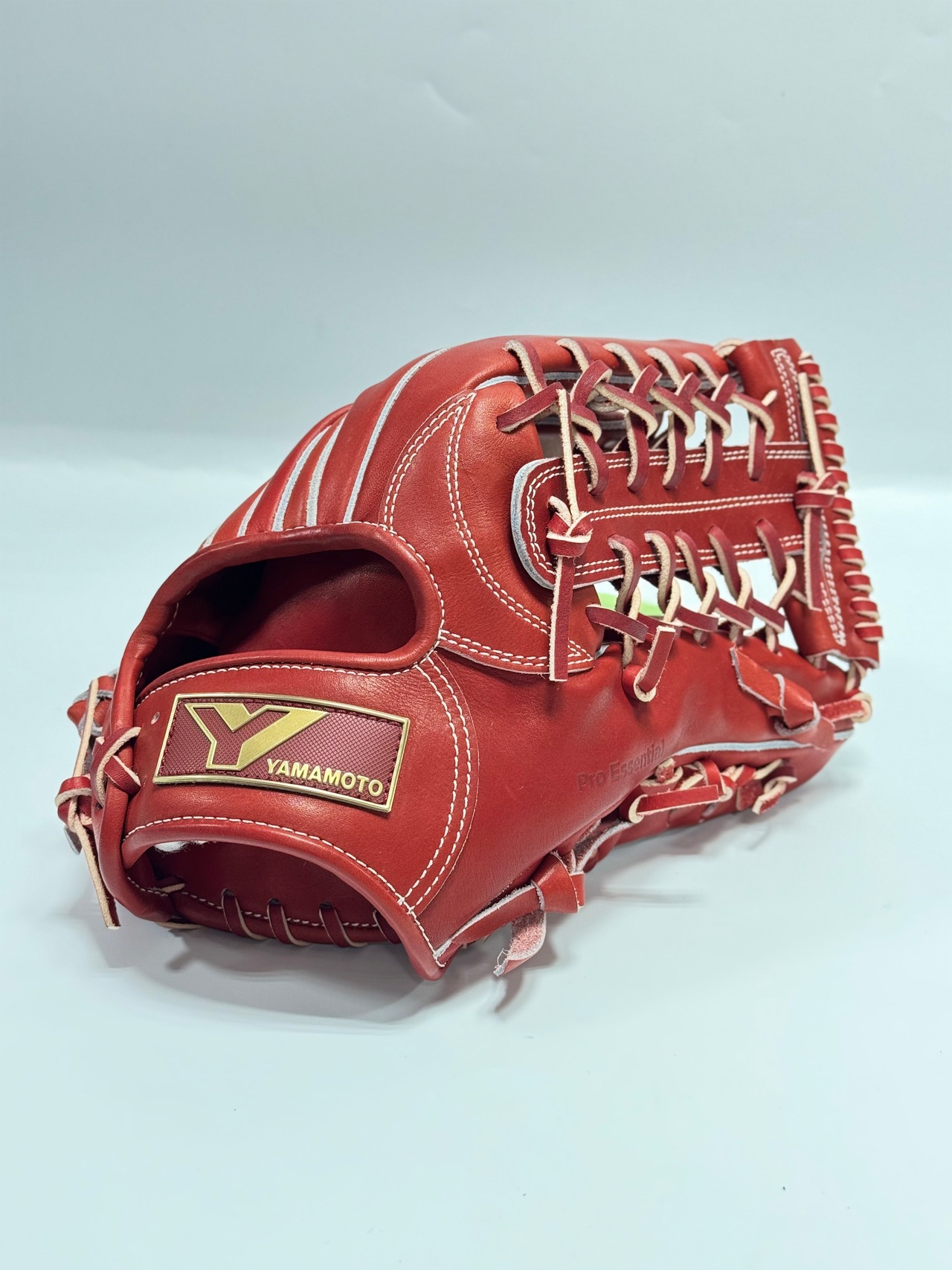 YGSｰ山本グラブスタジオ　硬式外野手用　CG98型　右投げ用　ボルドー×ボルドー　ホワイトステッチ・画像2