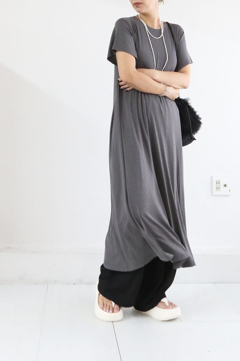 とろみT-ワンピース / Flowy T-shirt dress(W26S3007H)