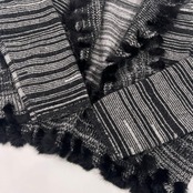 カシミヤ100% DANY DALHAN ダニーダルハン ボーダー デザイン ニット カーディガン 羽織 F/グレー系 レディース