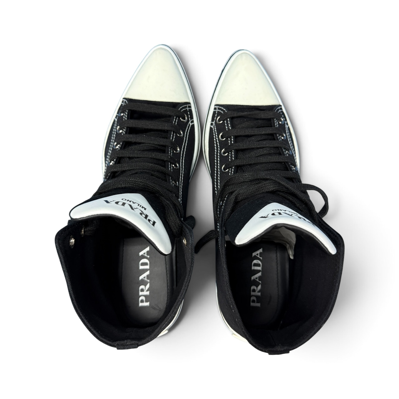 【PRADA】プラダ POINTY HIGH-TOP SNEAKER スニーカー