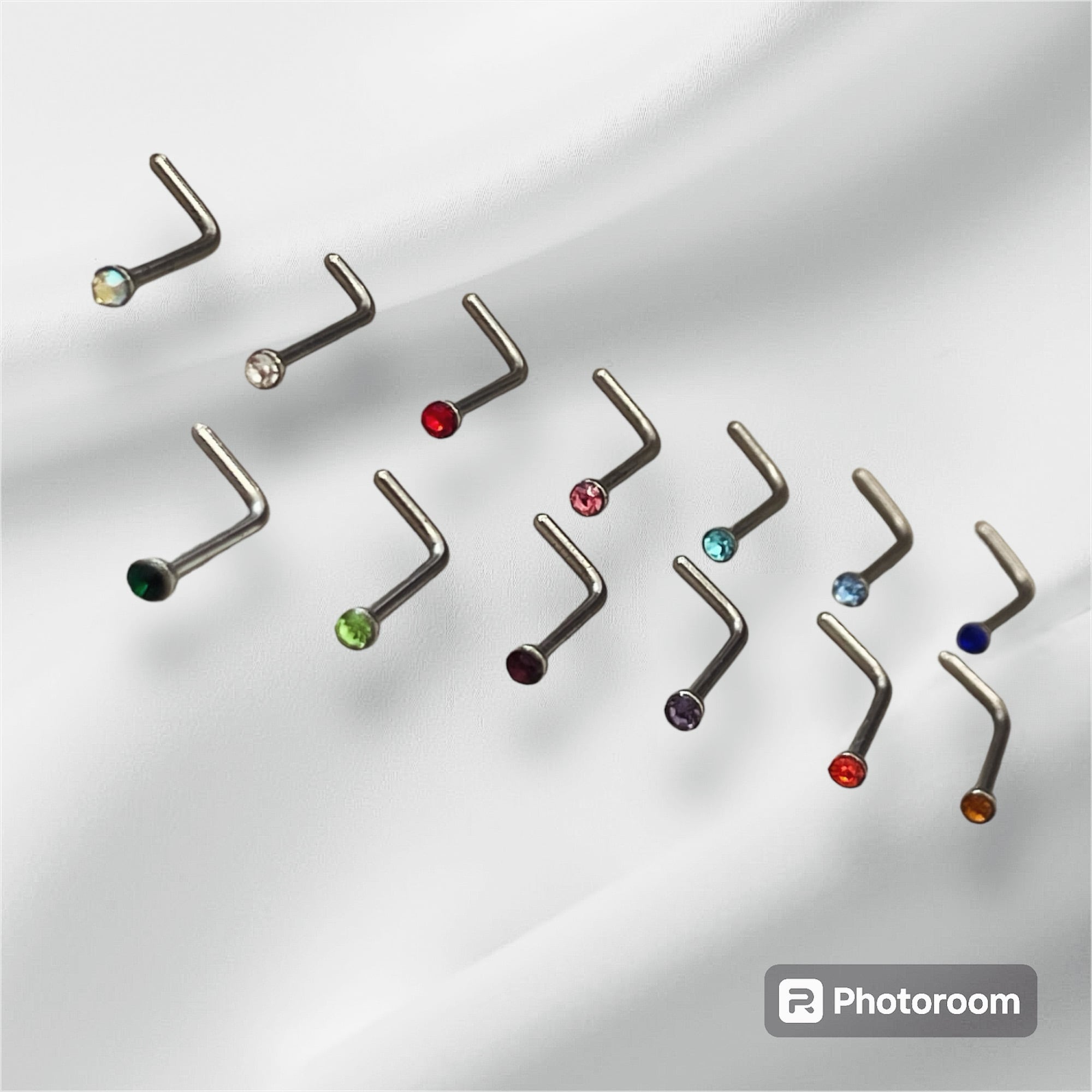 PAUL cross lever 左 31.8mm 20G 鼻ピアス カラーストーン ノストリル L字 スクリュー | Pay ID