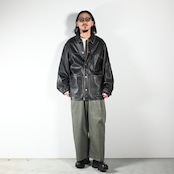 barbell object(バーベルオブジェクト)leather coverallコーディネート