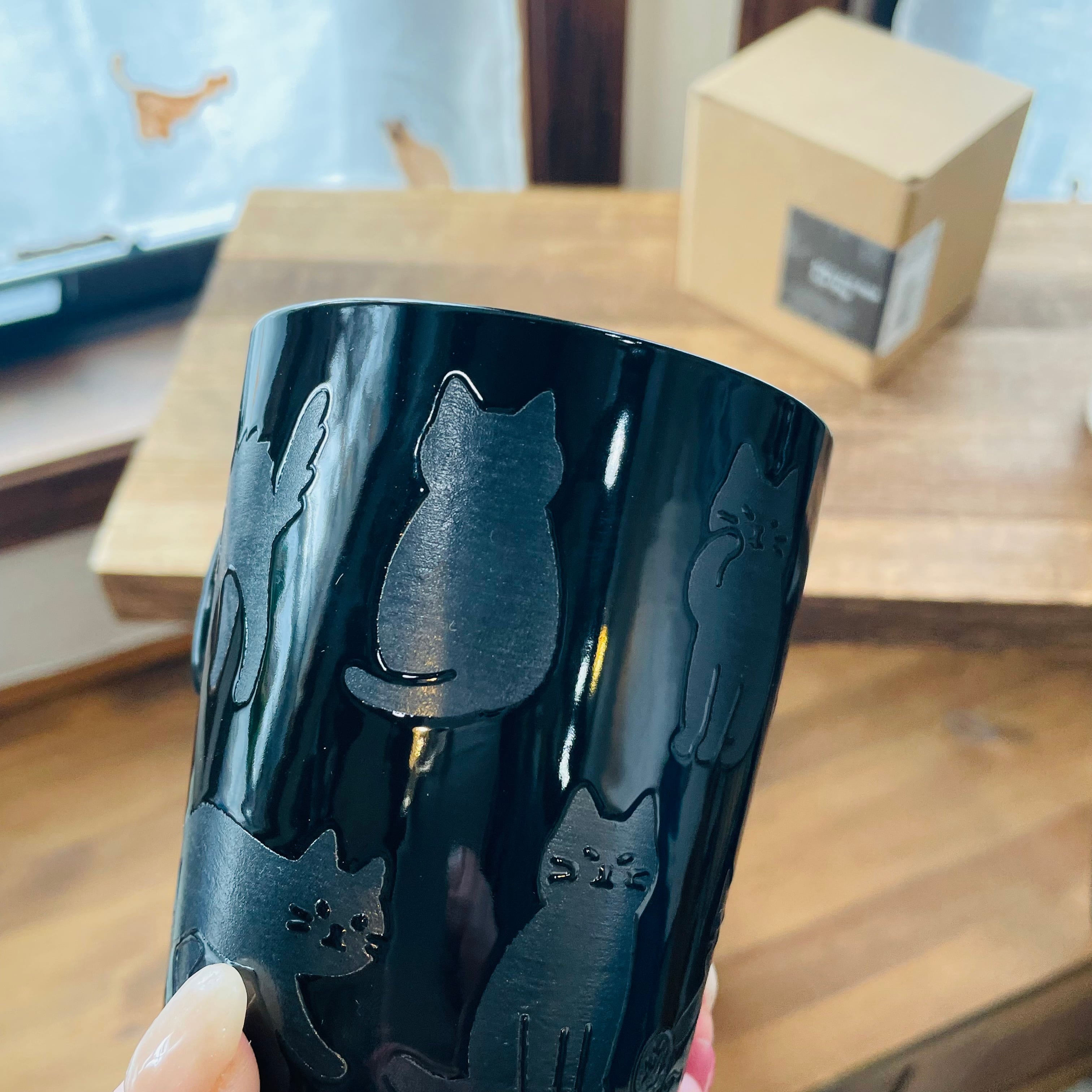 マグカップ｜かくれんぼマグ  猫雑貨 猫モチーフ 猫柄 猫グッズ おうち時間 黒猫 プレゼント プチギフト 贈り物