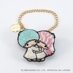 刺繍チャームブローチ Little Twin Stars