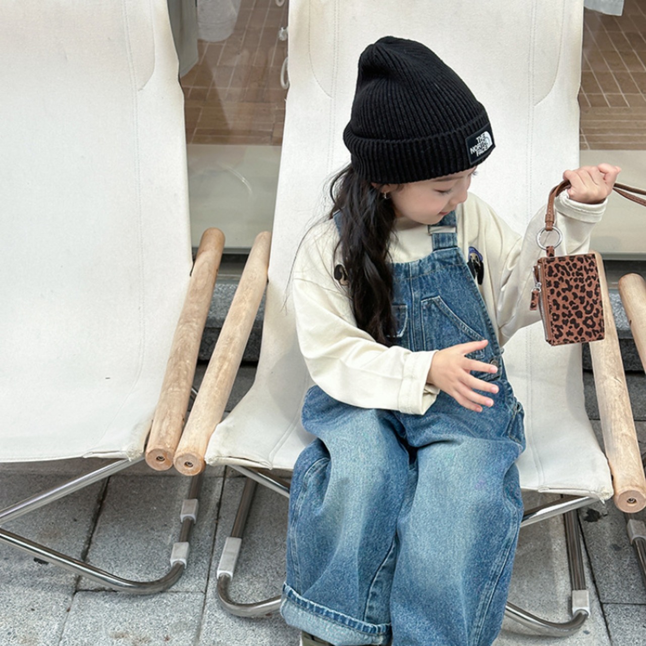 秋レトロ磨きデニムサロペット