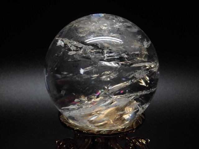 【送料無料】【高品質】80mm ブラジル産天然レインボー水晶玉 no.4