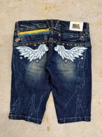 RED PAPER feather design denim pants