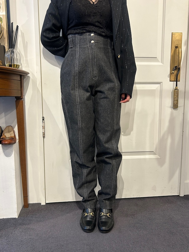 courreges / vintage hign waist denim pants.