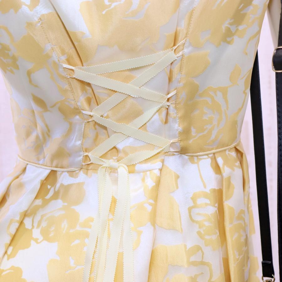 エメ ドレス サイズ9 M レディース - AIMER エメ 9号 Mサイズ 花柄ドレス イエロー 結婚式 パーティー