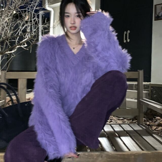 セーター レディース トップス ニット シンプル かっこいい Vネック