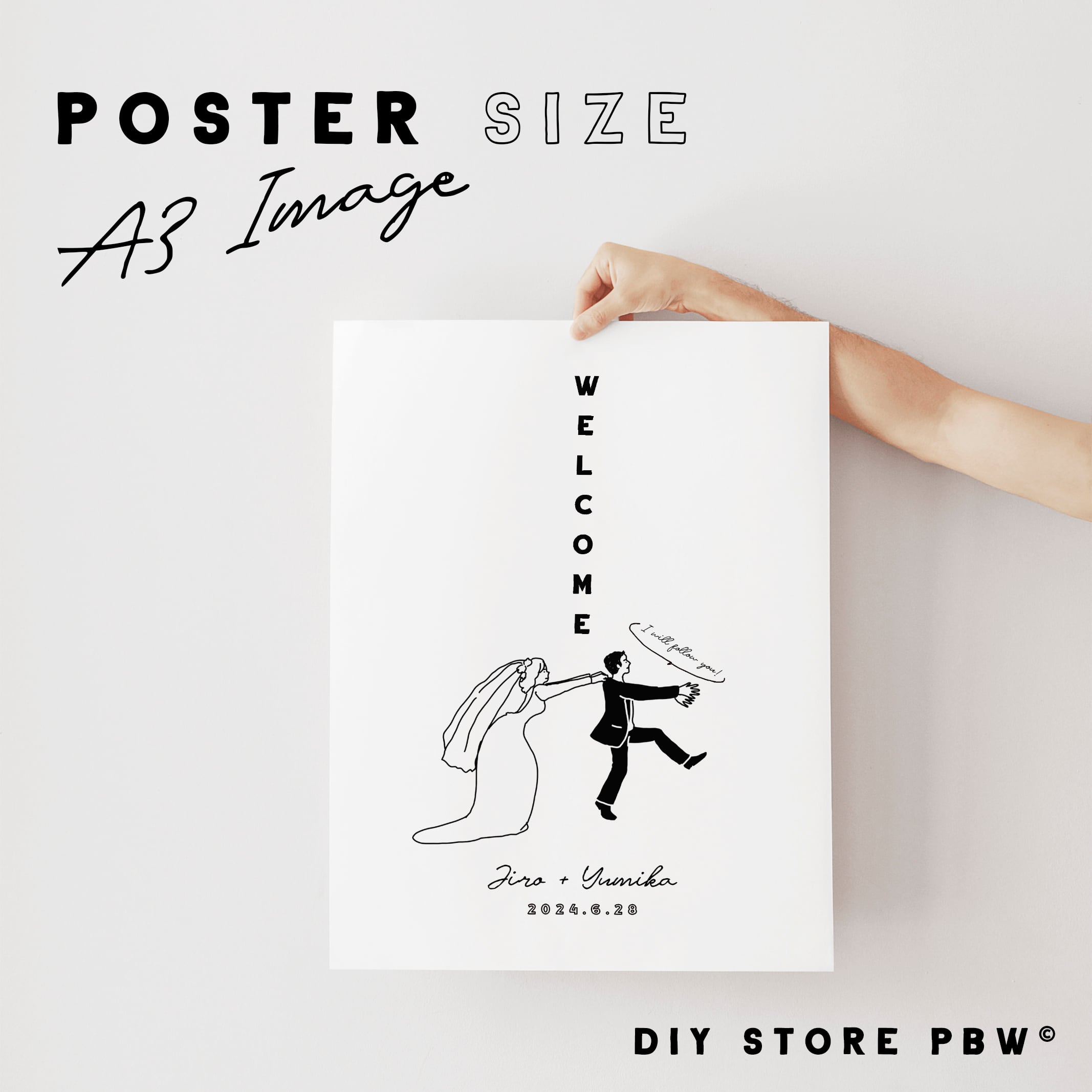 ウェディング ウェルカムボード Bride&Groom 3> ウェルカムボード | DIY store PBW