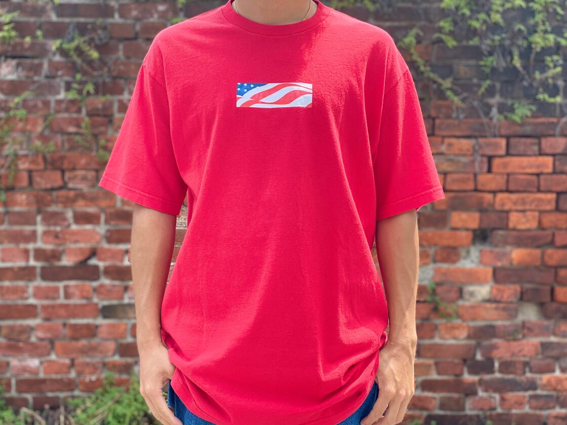 30％OFF Supreme PATRIOT BOX LOGO TEE AMERICAN FLAG RED LARGE | Pay ID