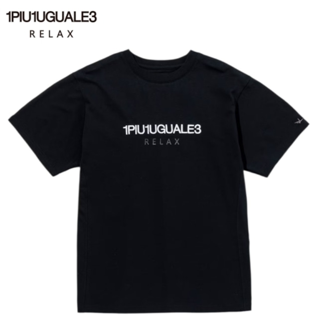 1PIU1UGUALE3 RELAX ウノピゥウノウグァーレトレ リラックス Tシャツ 半袖 リバースロゴ 半袖Tシャツ メンズ トップス ブラック UST-26069