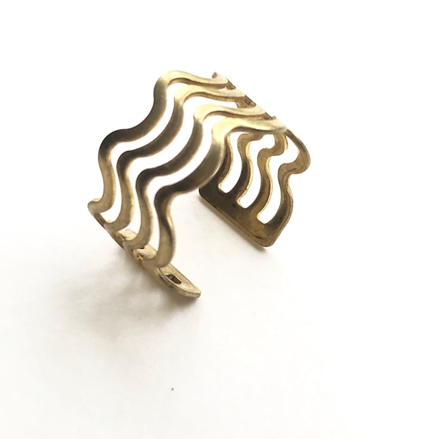 Raw brass Rings -  wavyリング  RG-025