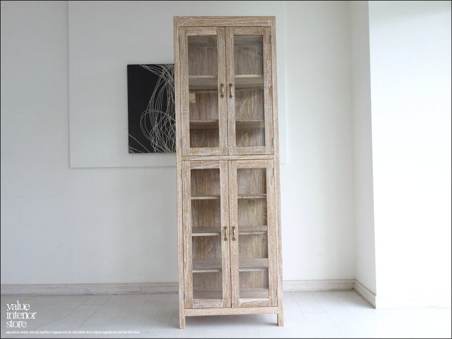 「 ツボタ様 サイズオーダーキャビネット 」チークオープンキャビネットWW 食器棚 コレクションケース 飾り棚 シンプル 収納 無垢材家具 シャビー 世界三大銘