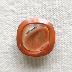 ●『2個セット』スクエア シルバーライン×マーブルオレンジ 20㎜